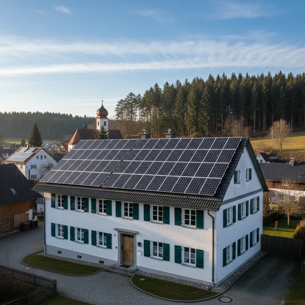 PV-Anlage auf Hausdach in Wenzenbach im Landkreis Regensburg